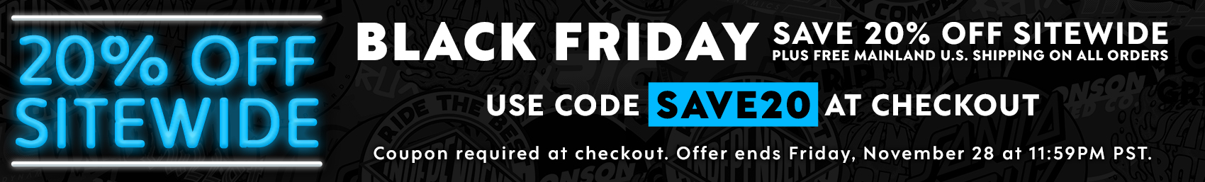 Black Friday use code SAVE20 at checkout