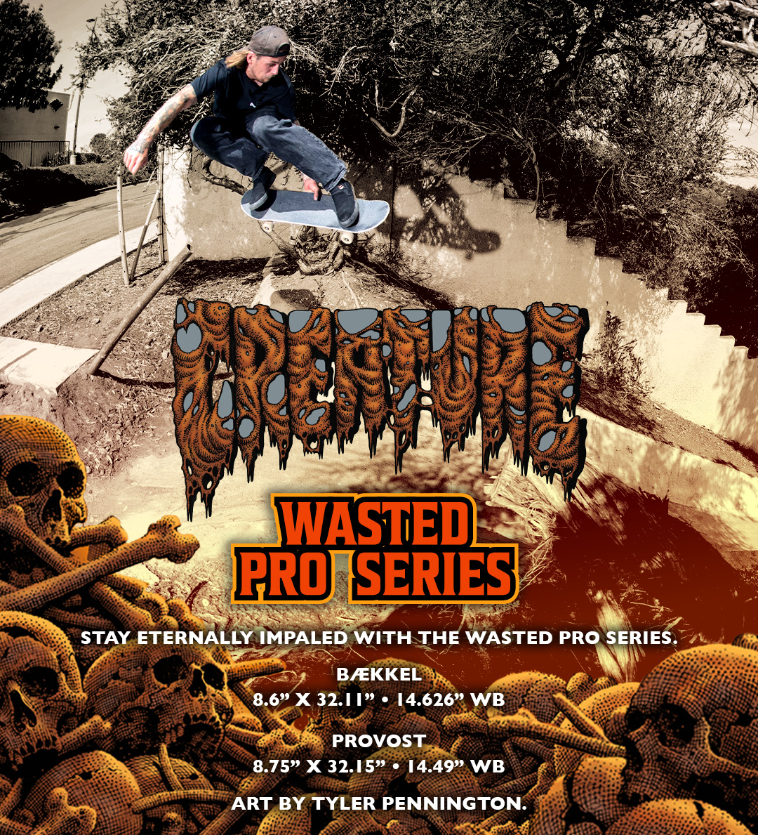 Creature Skateboards Pro Series Wast Kevin Baekkel Collin Provost Art by Tyler Pennington