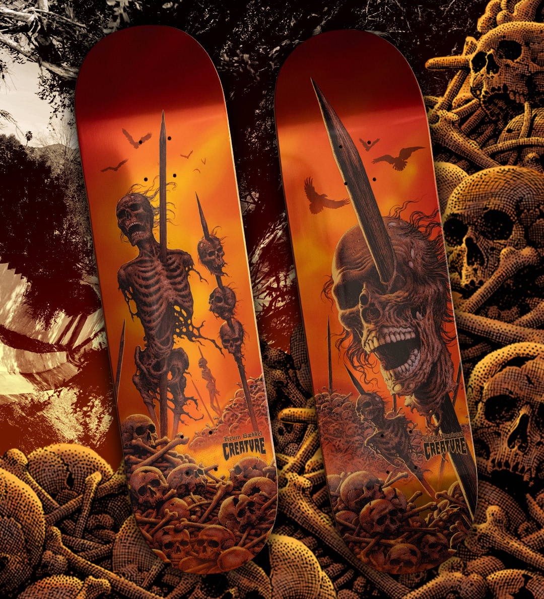 Creature Skateboards Pro Series Wast Kevin Baekkel Collin Provost Art by Tyler Pennington