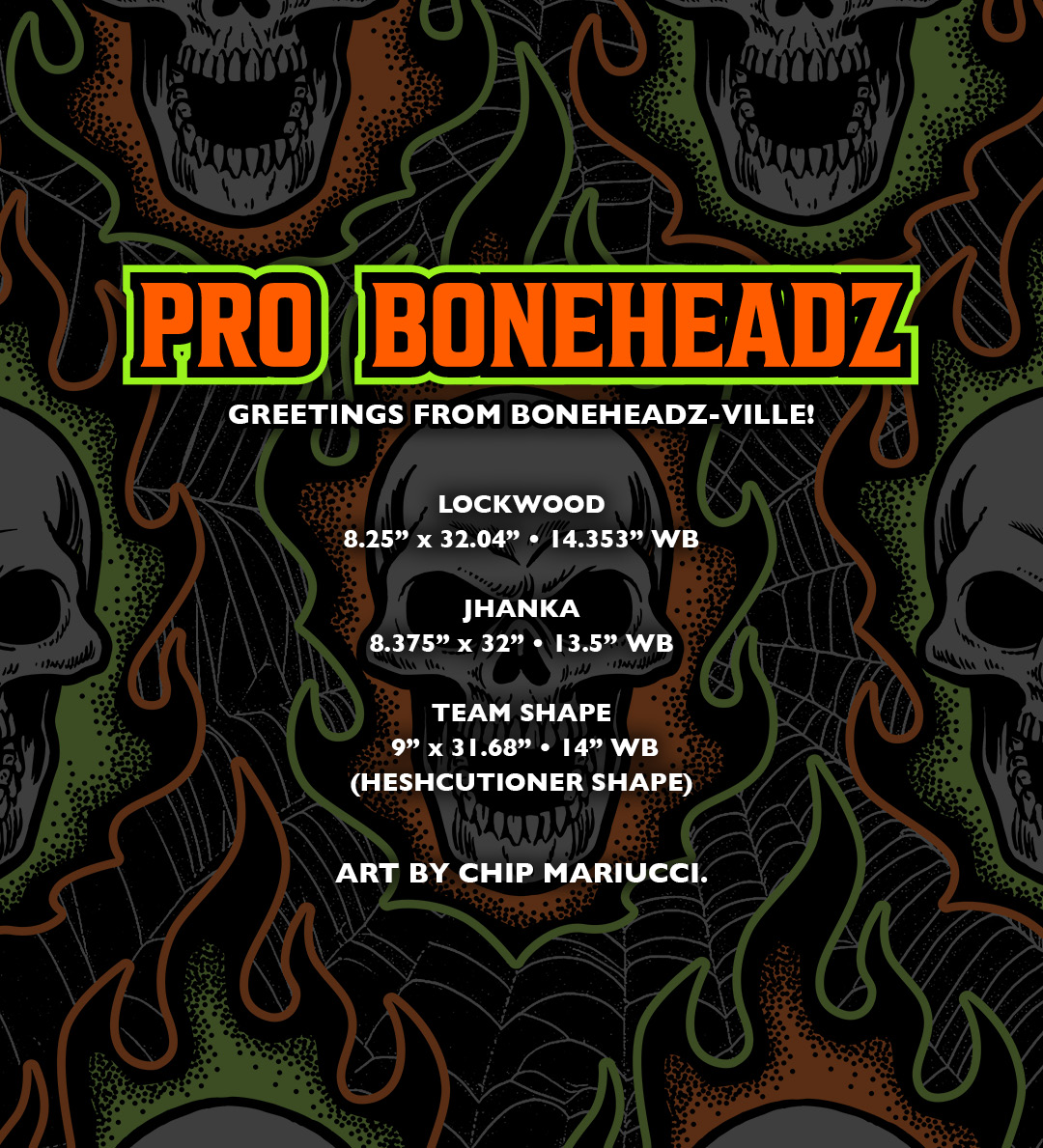 Creature Skateboards Pro Series Boneheadz Cody Lockwood Jhanka Gonzalez Heshcutioner Shape