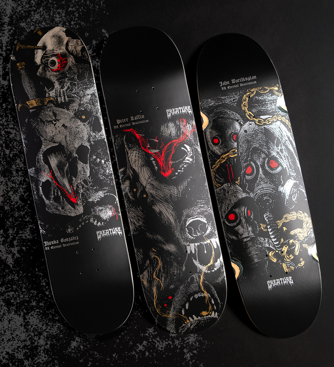 Creature Skateboards Mortem Pro Series VX Eternal Destruction Construction André Trinidade Jhancarlos Gonzalez Peter Raffin John Worthington
