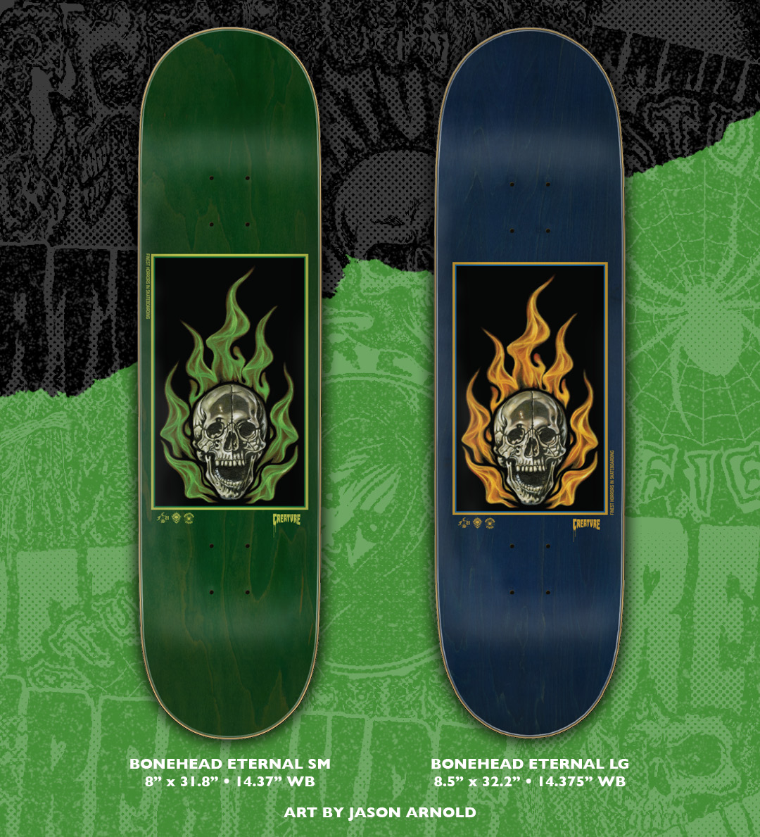 Creature Skateboards Birch Bonehead Eternal Team Stumps