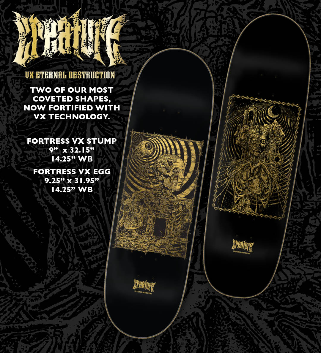 Creature Skateboards Fortress VX Team Stump Egg Shape Knock Terror