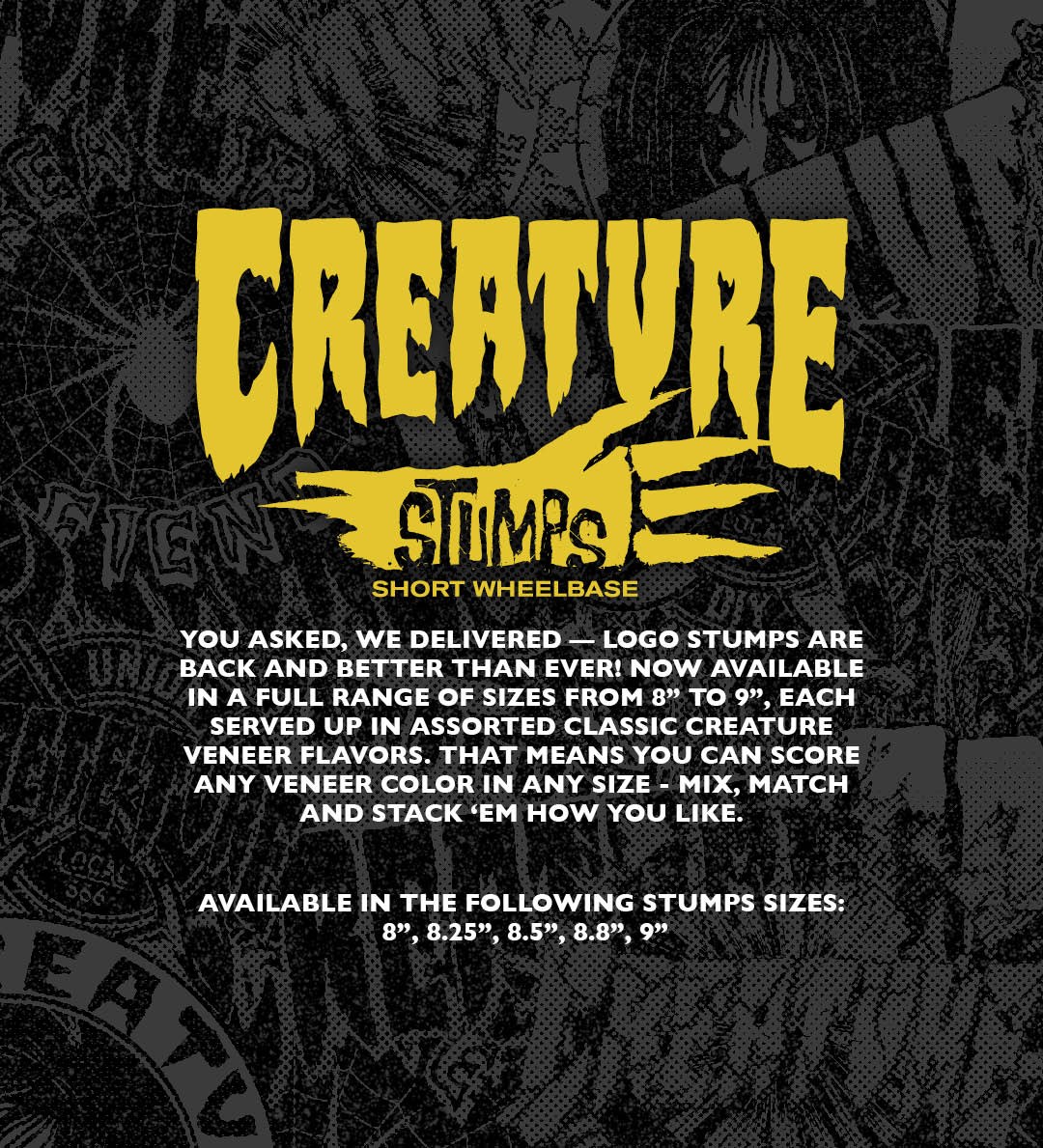 Creature Skateboards Logo Stumps Shapes Assorted Veneer