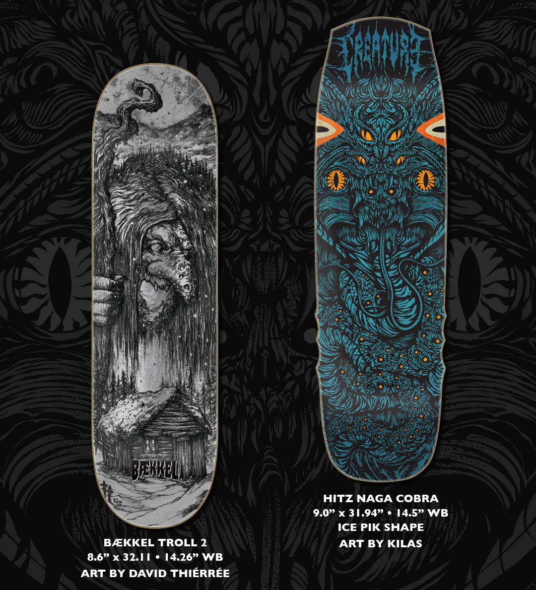Creature Skateboards Pro Model Kevin Baekkel Troll 2 David Thierree Sam Hitz Naga Cobra Ice Pik Kilas