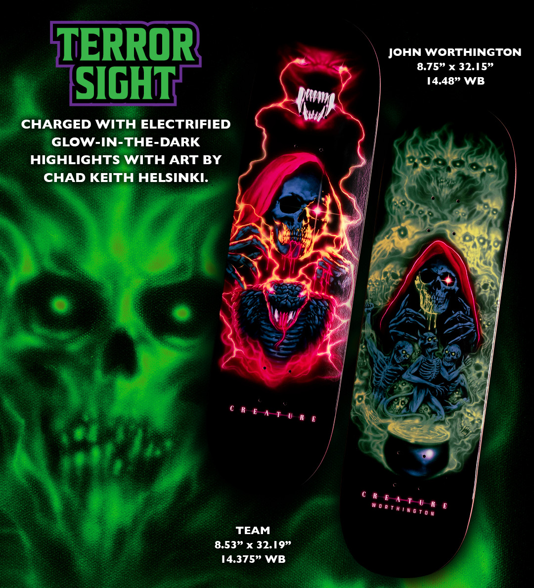 Creature Skateboards Pro Series Terror Sight John Worthington Chad Keith Helsinki