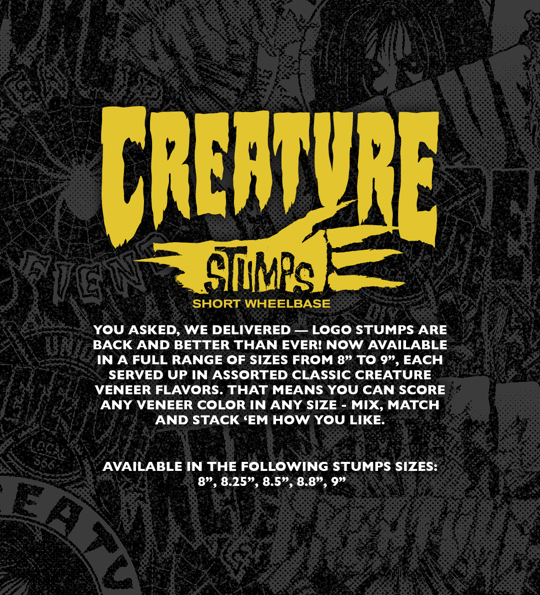 Creature Skateboards Logo Stumps Shapes Assorted Veneer