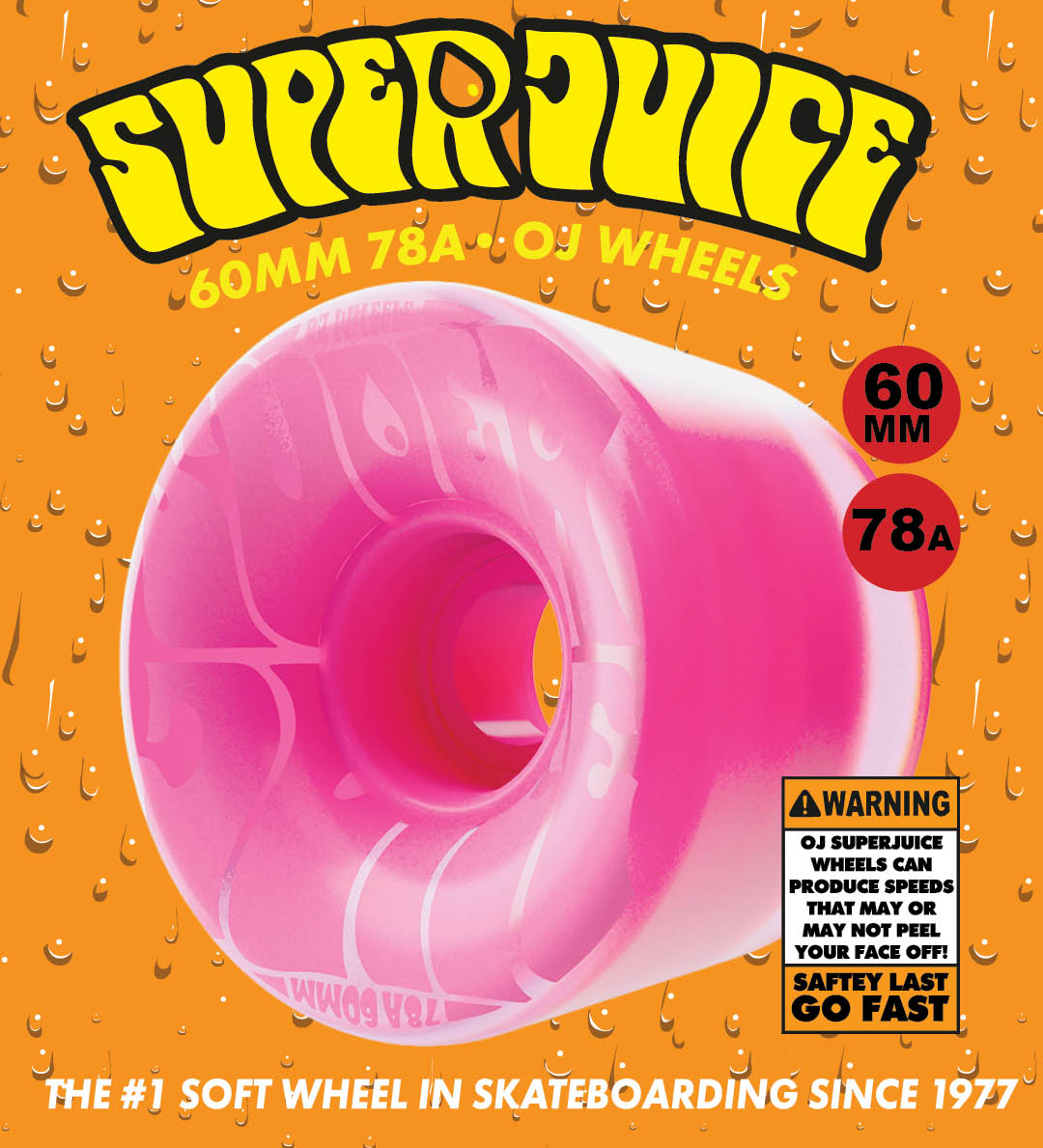OJ Skateboard Wheels Mini Super Juice Cruiser Wheels. 60mm 78a. Bubblegum pink. The No.1 wheel in skateboarding.