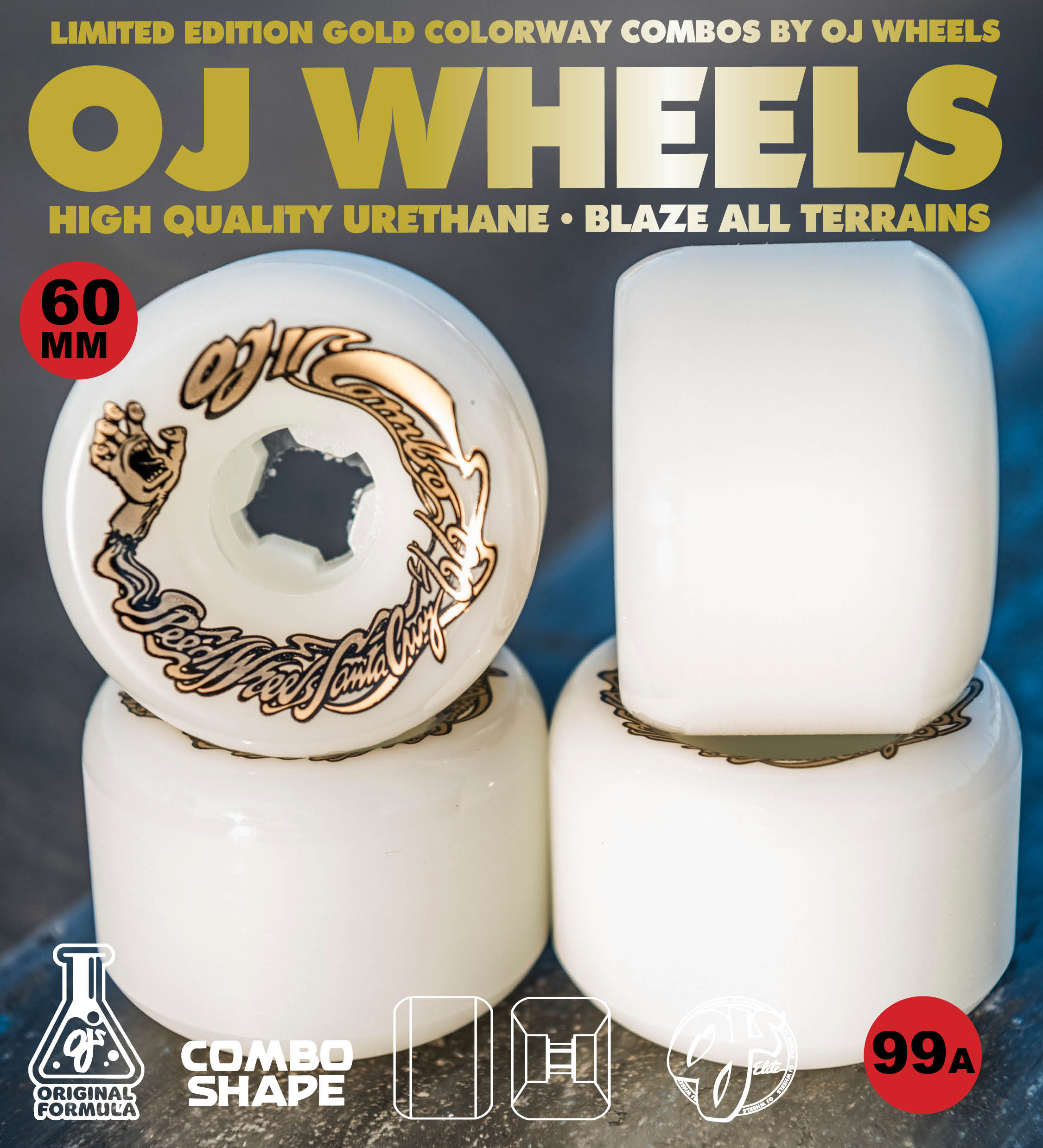OJ Wheels Limited Edition OJII Speed Wheels 60mm 99a Combo Shape.