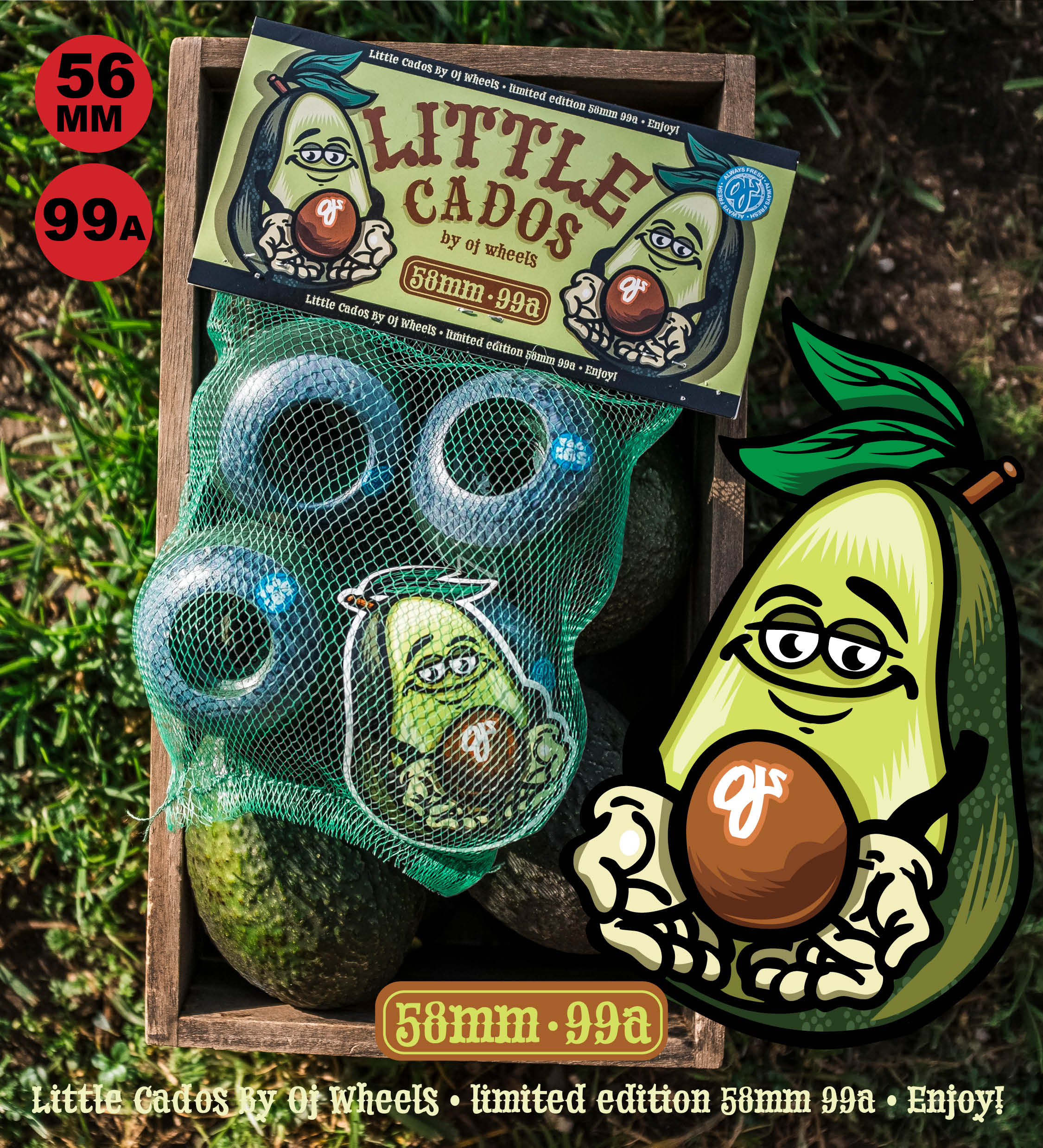 OJ Wheels Limited edition Lil Doodies: Lil 'cados 58mm 99a the ultimate slappy wheel.