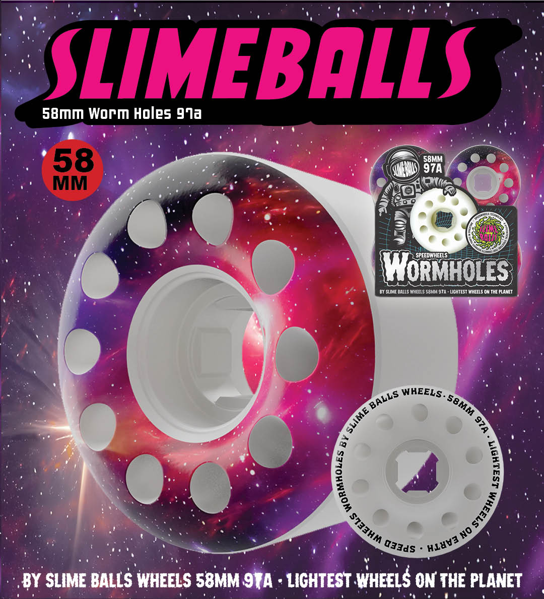 Slime Balls Skateboard Wheels 58mm 97a. Wormholes. The lightest wheels on the planet