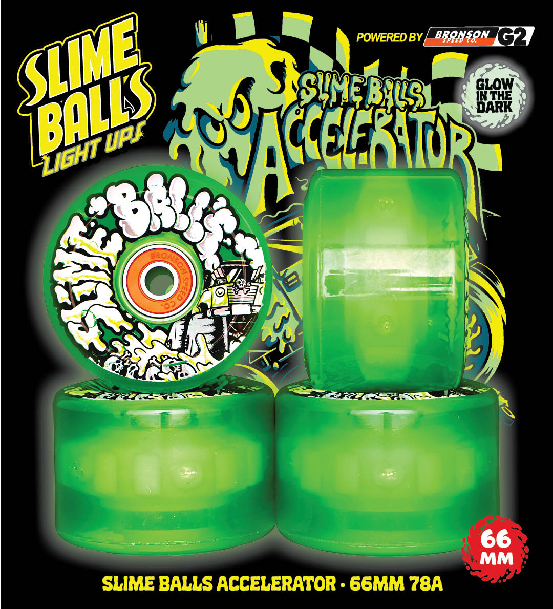 Slime Balls Accelerator 66mm 78a Light Ups