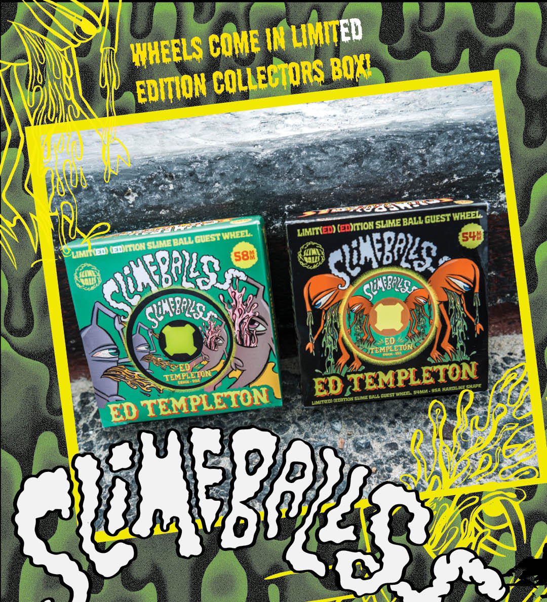 Slime Balls Ed Templeton Guest Wheel comes in limited edition collectors box.