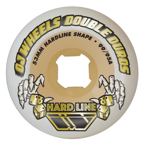 OJ 53mm Double Duro White Gum Hardline 99a/95a Skateboard Wheels