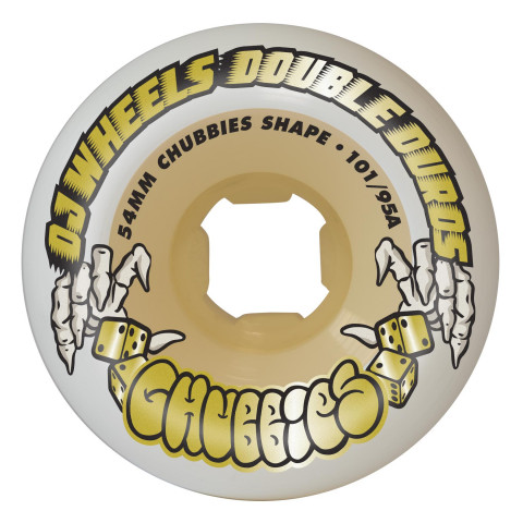 54mm Double Duro White Gum Chubbies 101a/95a 