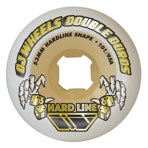 OJ 53mm Double Duro White Gum Hardline 101a/95a Skateboard Wheels