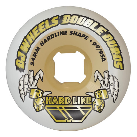 OJ 54mm Double Duro White Gum Hardline 99a/95a Skateboard Wheels