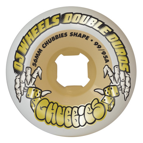 OJ 56mm Double Duro White Gum Chubbies 99a/95a Skateboard Wheels