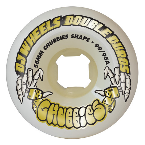 56mm Double Duro White Chubbies 99a/95a