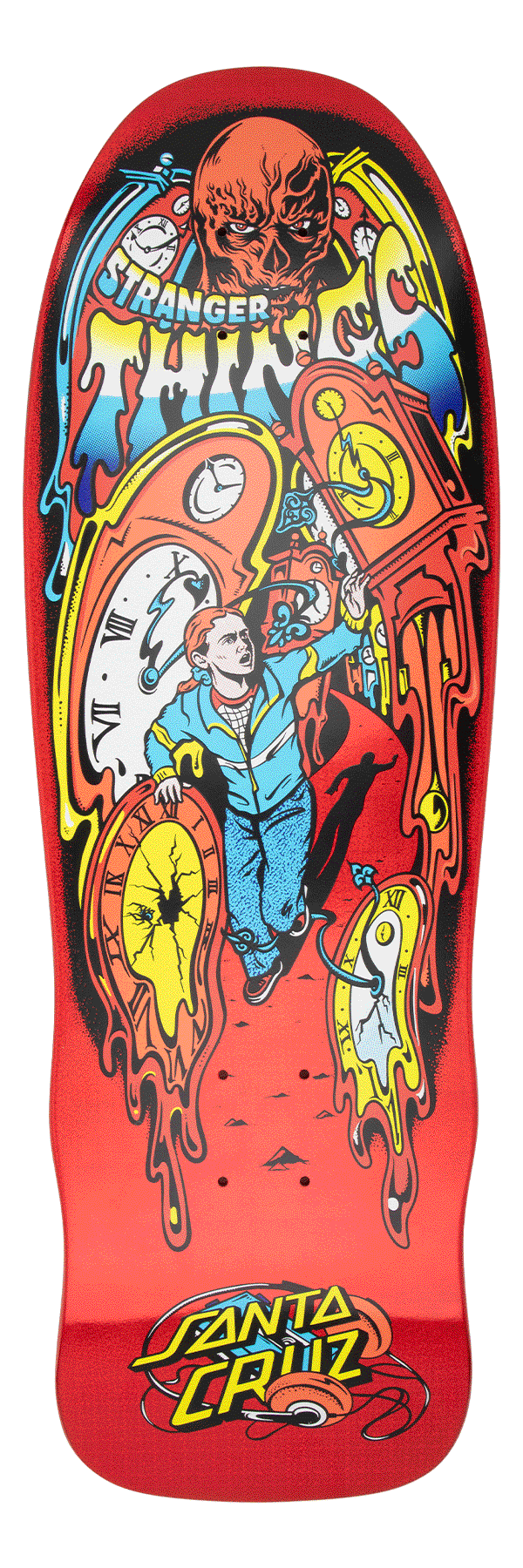 Santa Cruz 9.7in Stranger Things Grabke Max Melting Clock Skateboard Deck