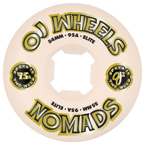 54mm Original White Nomads 95a Skateboard Wheels OJ